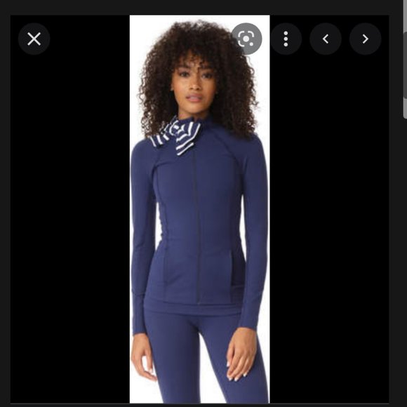 Kate Spade Beyond Yoga Navy White Sailing Stripe Neck Bow Jacket and skirt xs - Picture 5 of 14